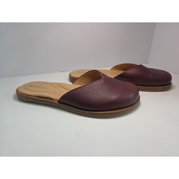 El Naturalista Flat Mules Burgundy Leather S 7 Minimalist Made in Italy - Picture 1 of 6